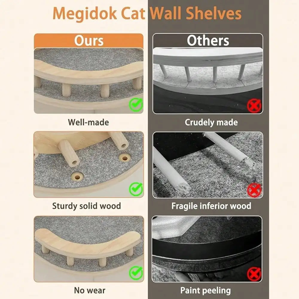 Cat Wall Mounted Corner Climbing Shelf Perches Modern Floating Stairs