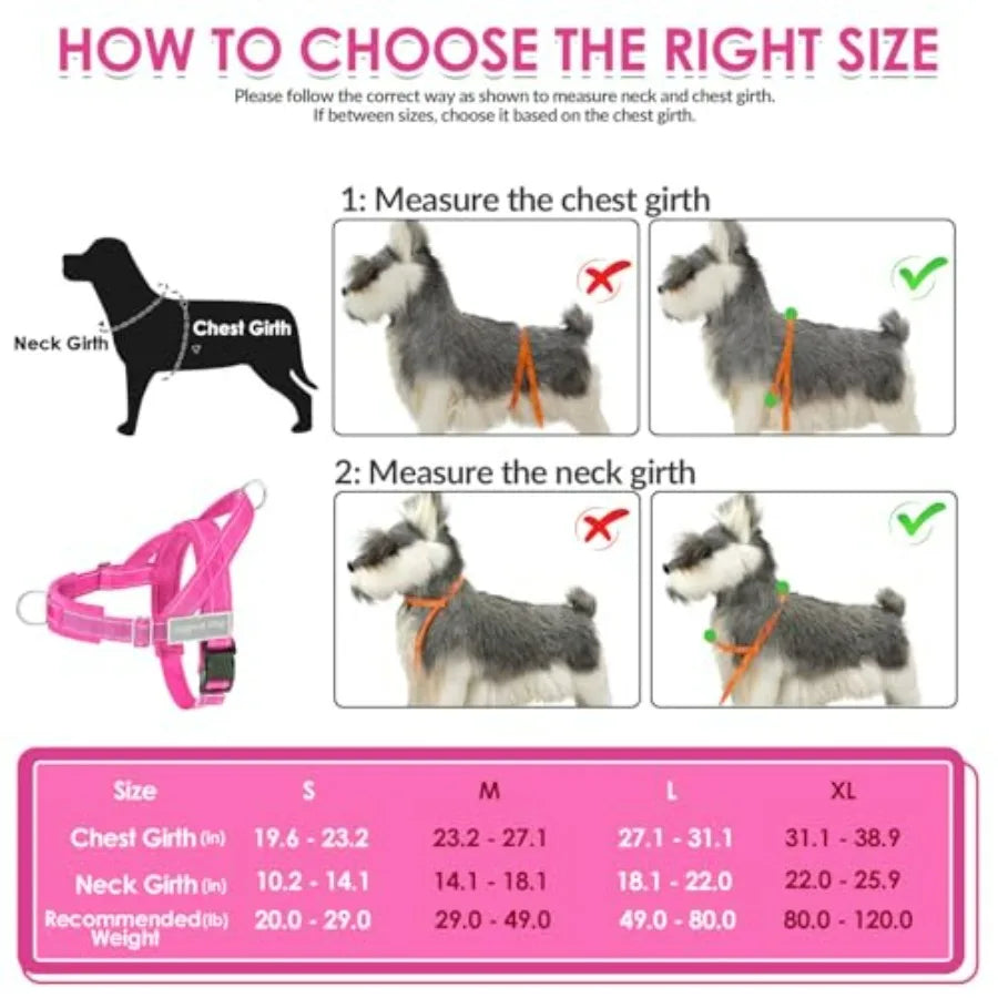 No Pull Dog Harness Heavy Duty Reflective Front Clip