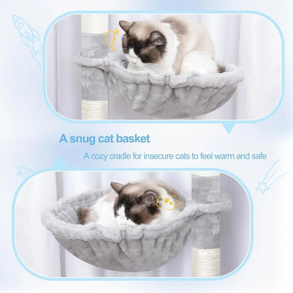 Cat Tree Tower With Scratching Posts Extended Platforms Sisal Columns Hammocks