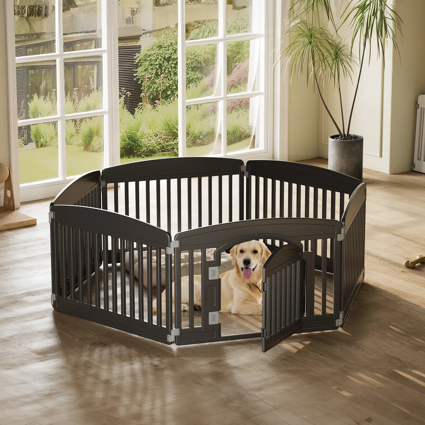 JHK Plastic Dog Playpen Durable Expandable Indoor Outdoor Pet Fence