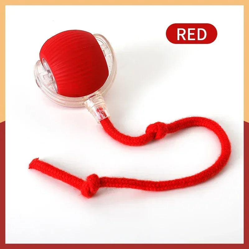 Cat Interactive Ball Toy Automatic Rolling Faux Tail Rechargeable Smart Pet Toy