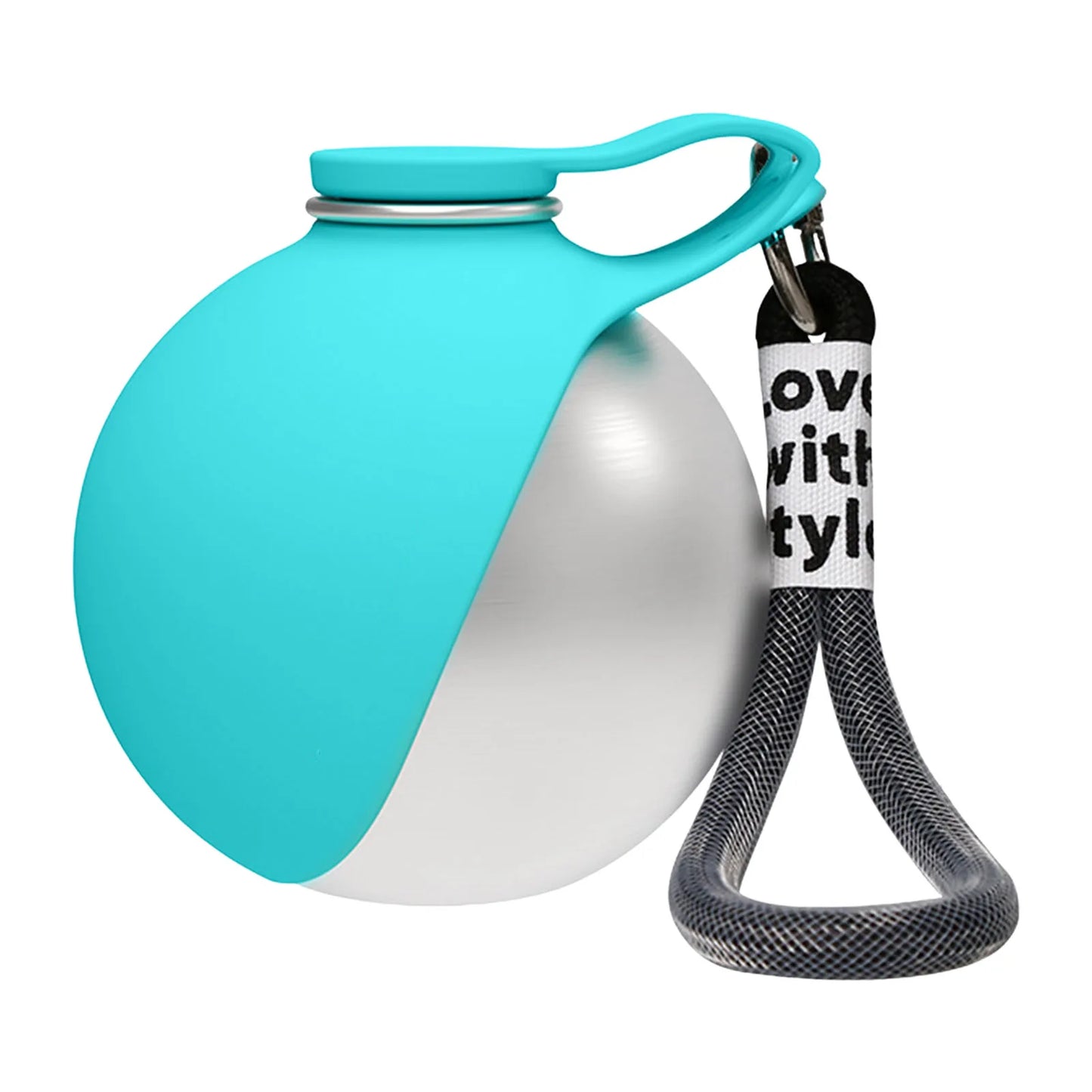 2-In-1 Dog Water Bottle With Silicone Bowl Stainless Steel Travel