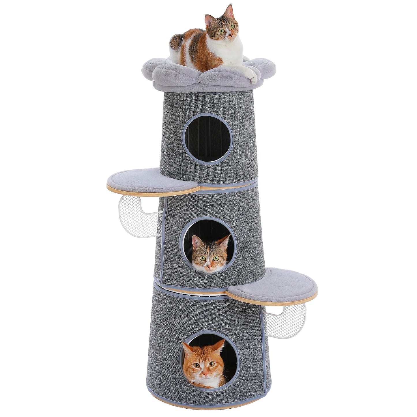 PAWZ Road Modern Cat Tree With Condos And Flower Perch