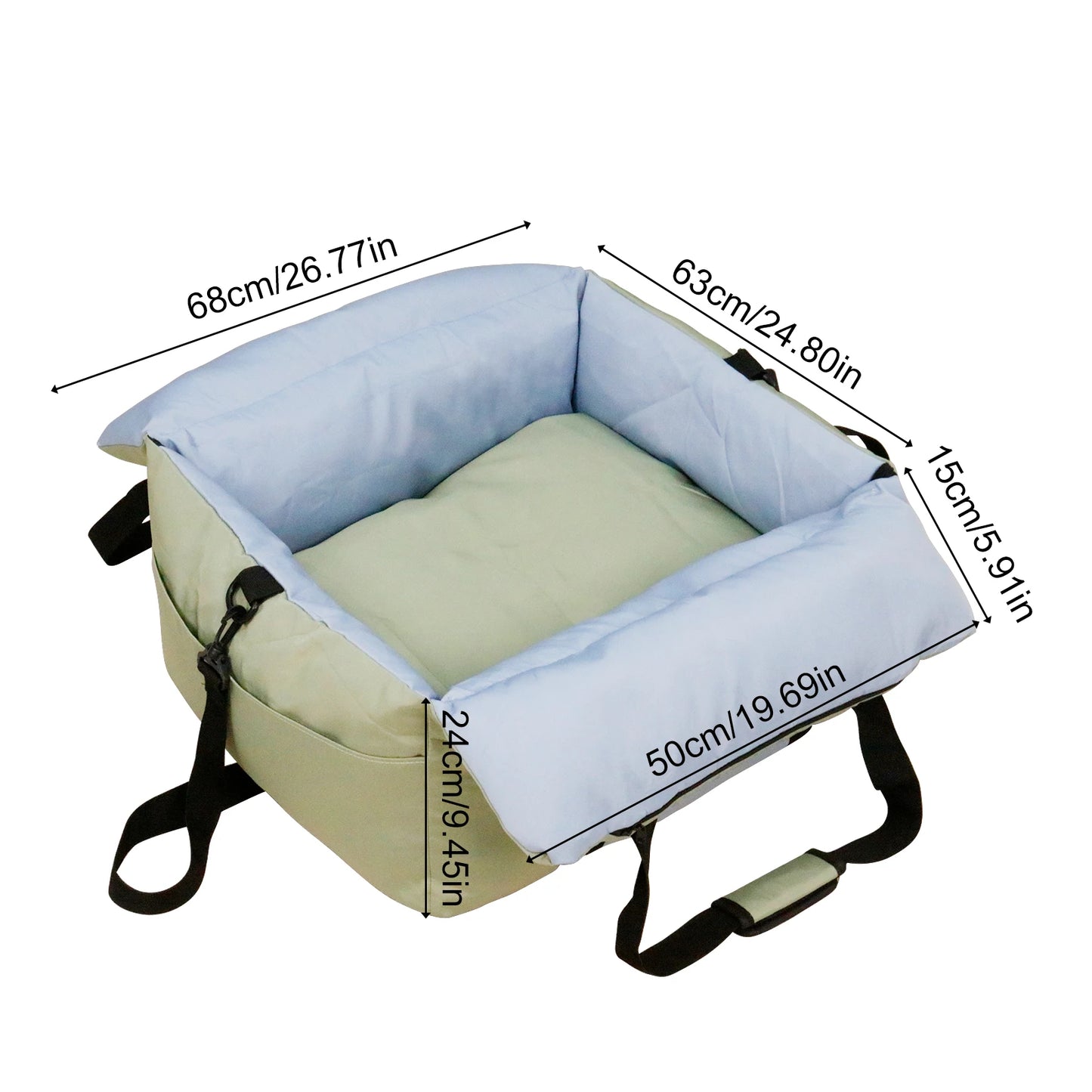 Borwart Portable Dog Car Seat With Safety Belt And Washable Cover