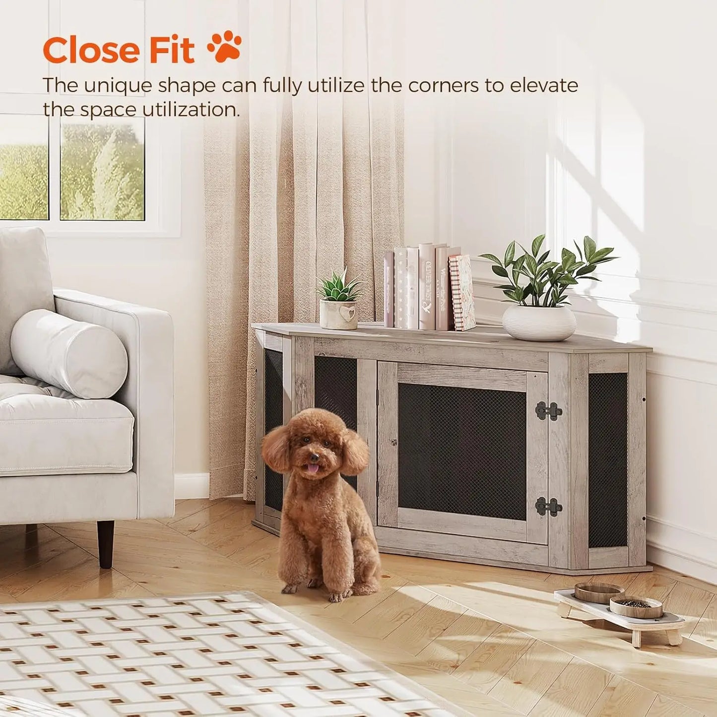 Corner Dog Crate Furniture End Table For Small Medium Dogs