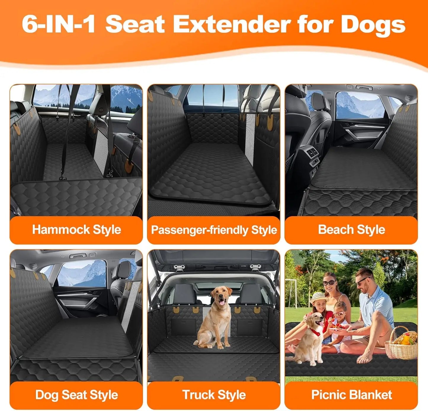 Wedyvko Waterproof Dog Car Seat Hammock Backseat Protector