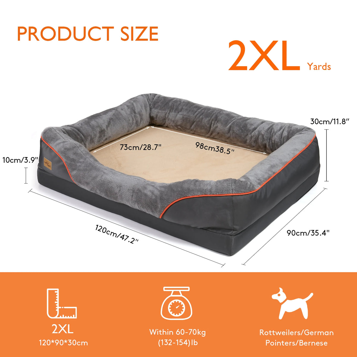 Bingopaw Orthopedic Memory Foam Dog Bed With Bolstered Quilted Design