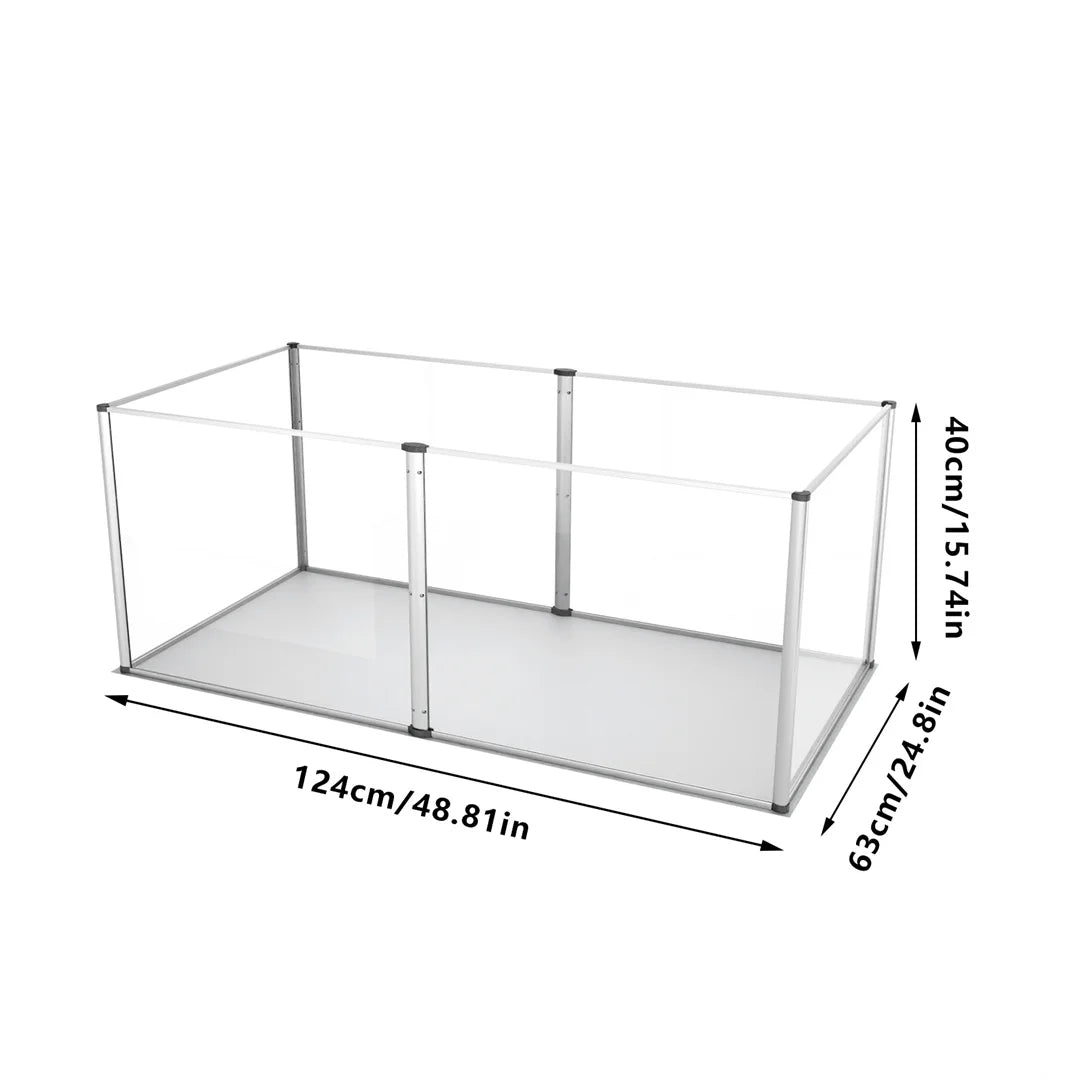 BINGOPAW Indoor Pet Whelping Pen Clear Acrylic Playpen Waterproof Pad