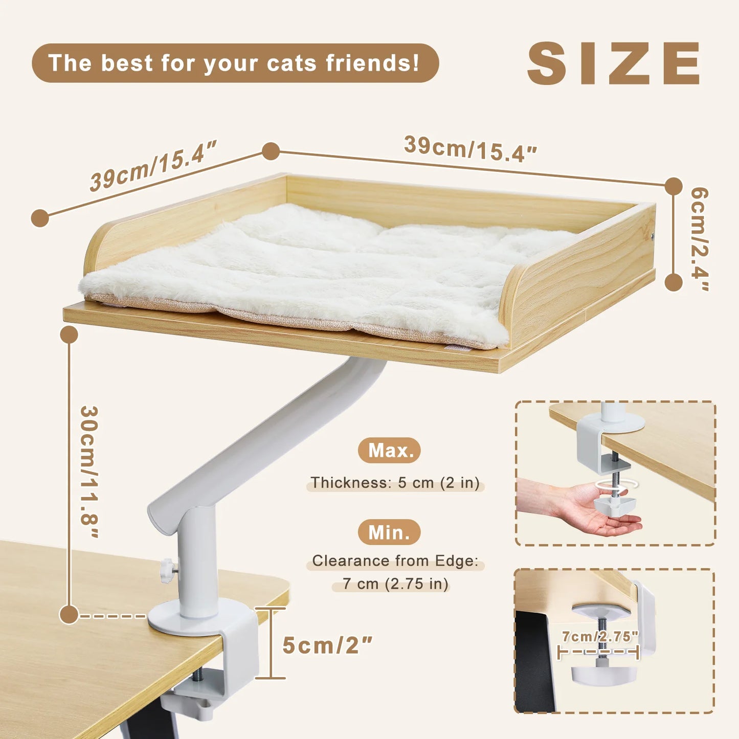 PAWZ Road Cat Desk Bed With Rotating Adjustable Stand