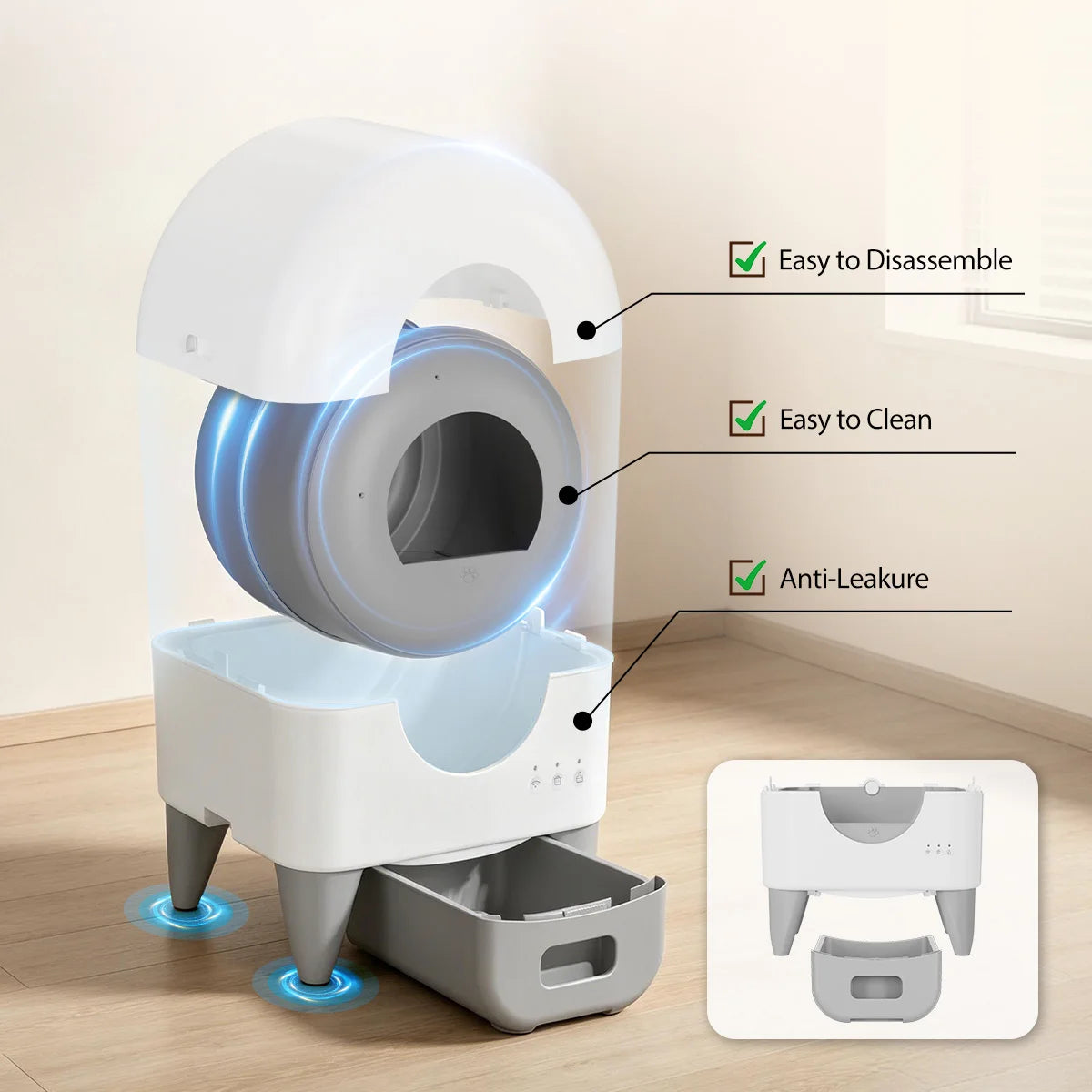 M4 Automatic Smart Cat Litter Box Self Cleaning Fully Enclosed