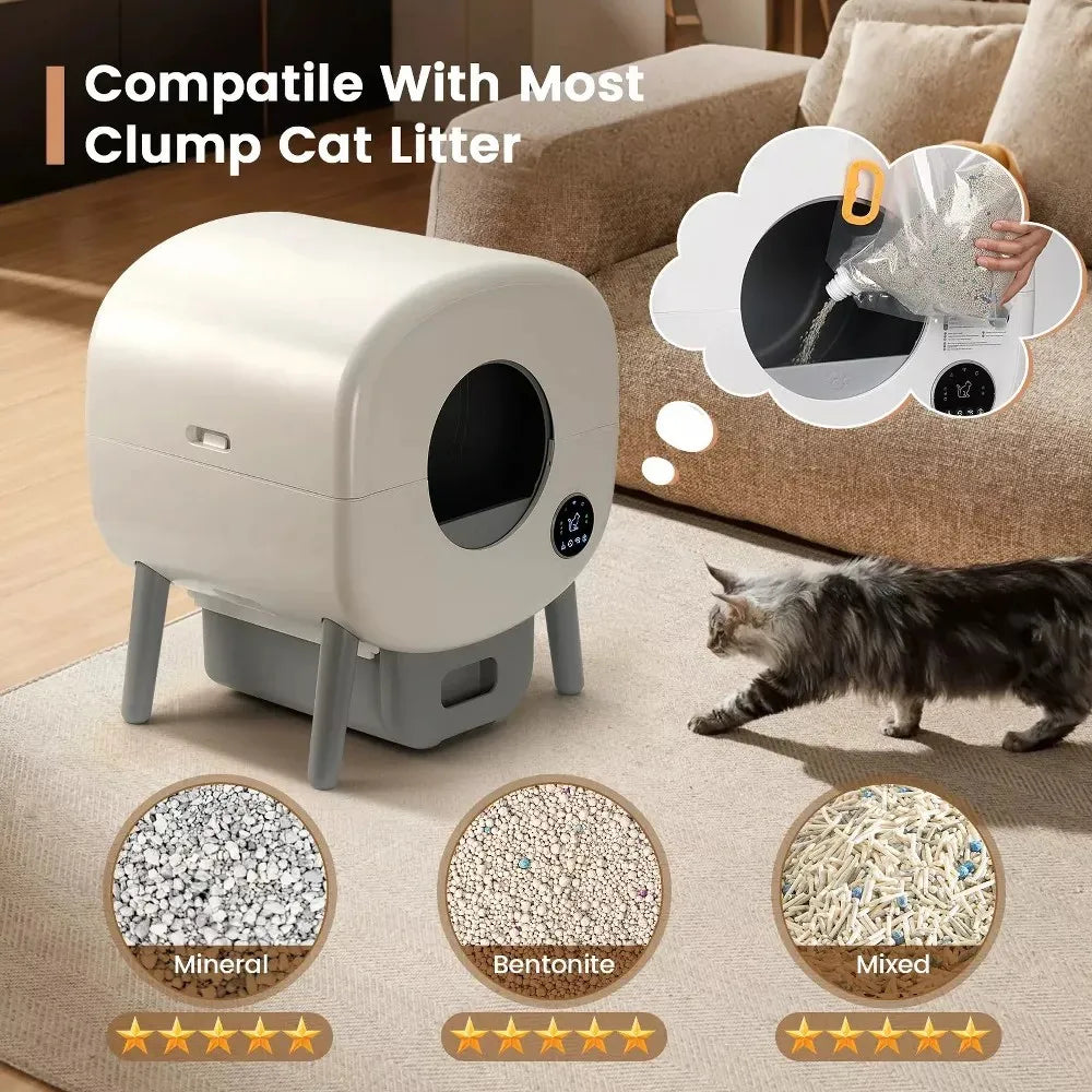 Self Cleaning Cat Litter Box Automatic With App Control And Safety