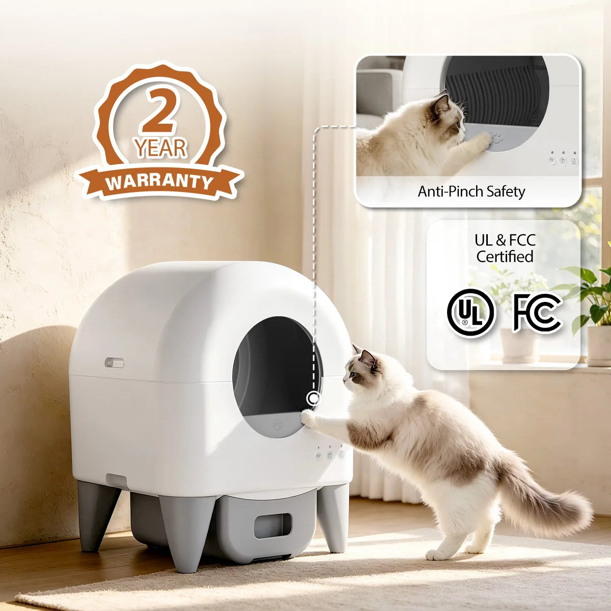M4 Automatic Smart Cat Litter Box Self Cleaning Fully Enclosed