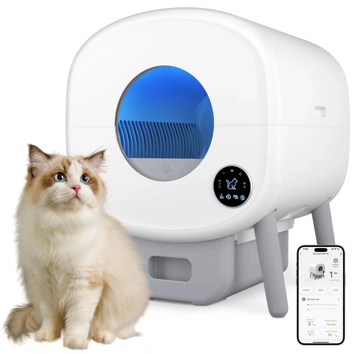Self Cleaning Cat Litter Box Automatic With App Control And Safety