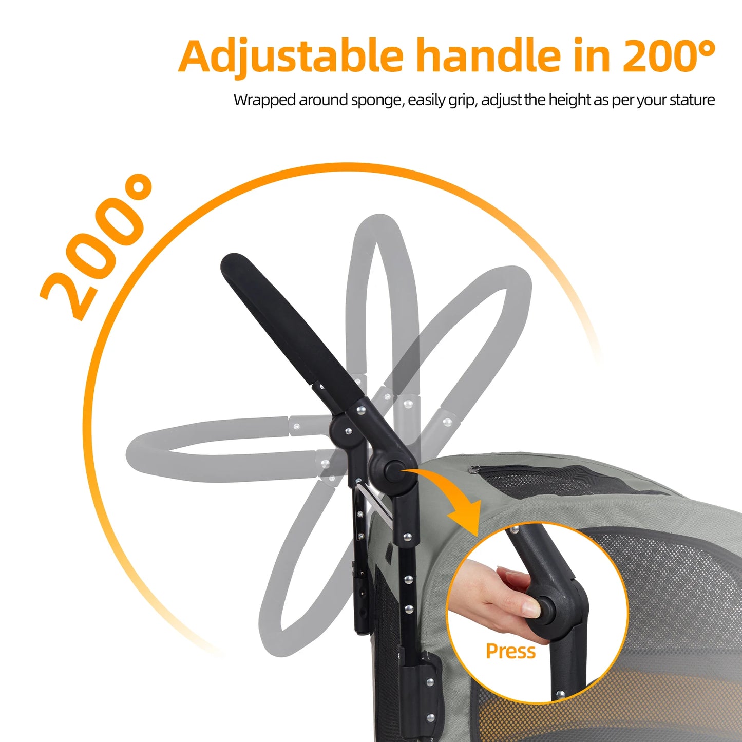 Portable Dog Stroller Foldable Travel Carriage For Outdoors Breathable Carrier