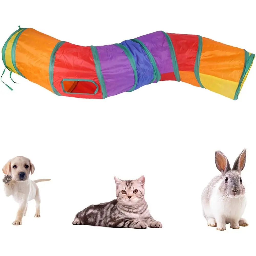 Cat Tunnel Indoor Interactive Crinkle Rainbow Play Tunnel For Cats