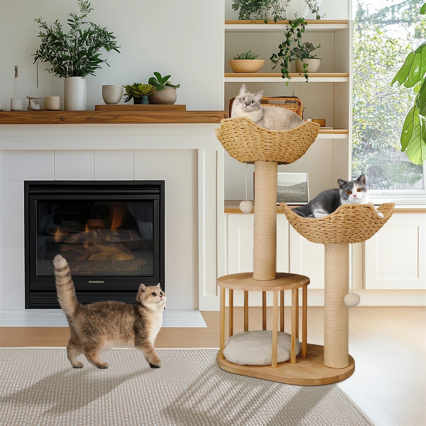 BINGOPAW Three Tier Cat Tree With Plush Cushion