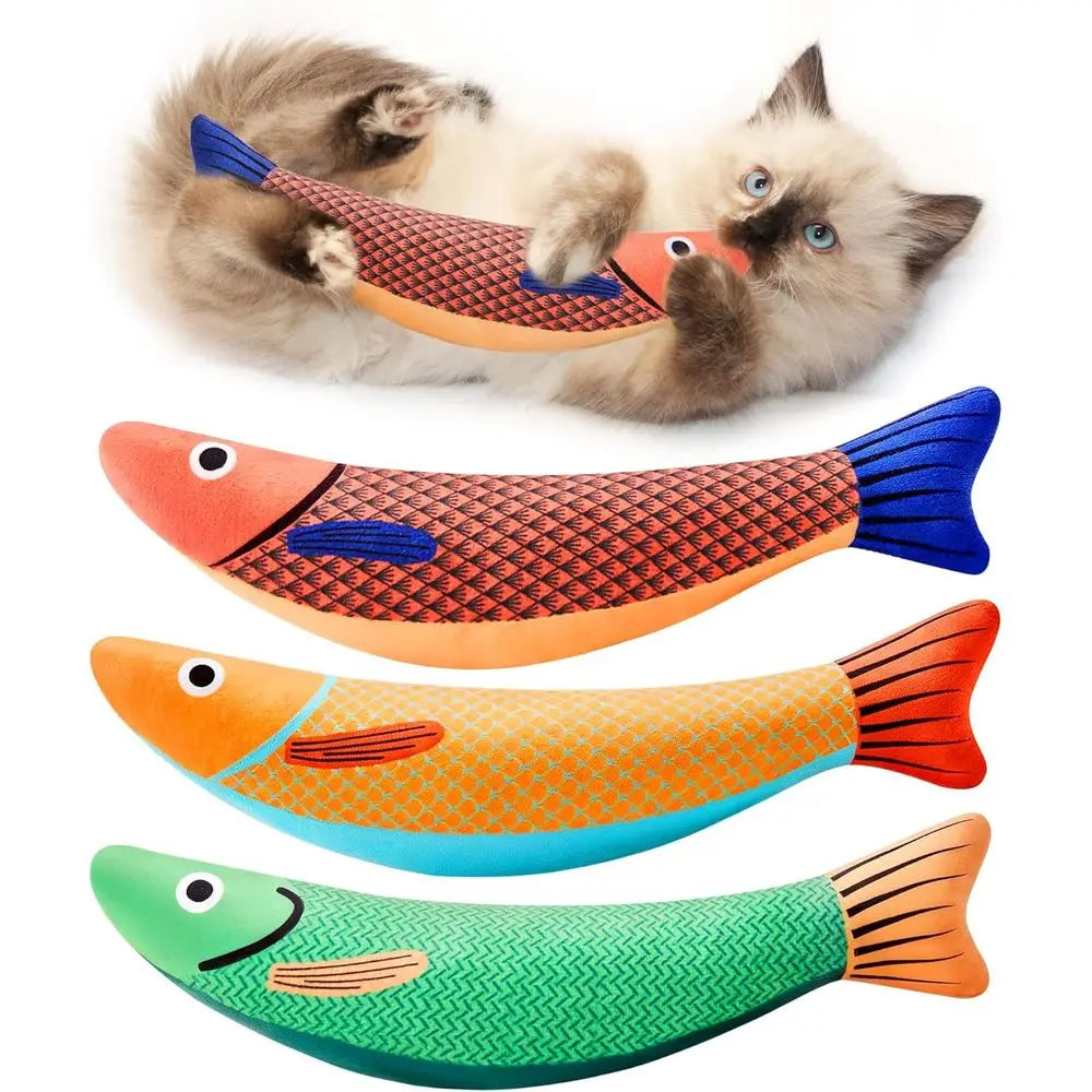 Cat Toys 3 Pack Catnip Crinkle Plush Soft Durable Interactive