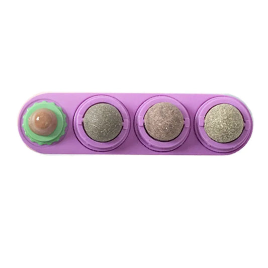 Rotating Catnip Silver Vine Toy for Dental Health Wall Mounted