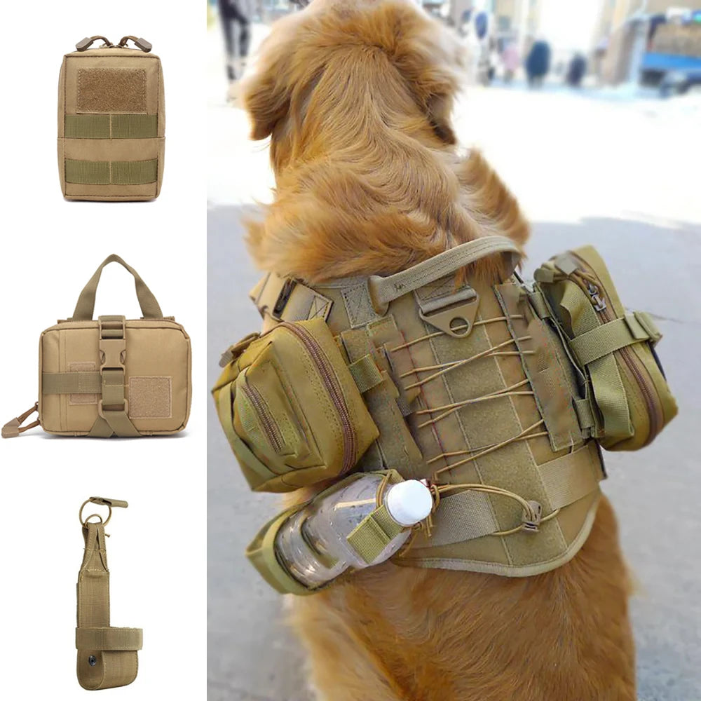 PETRAVEL Dog Tactical Bags Set Molle Pouches for Harness