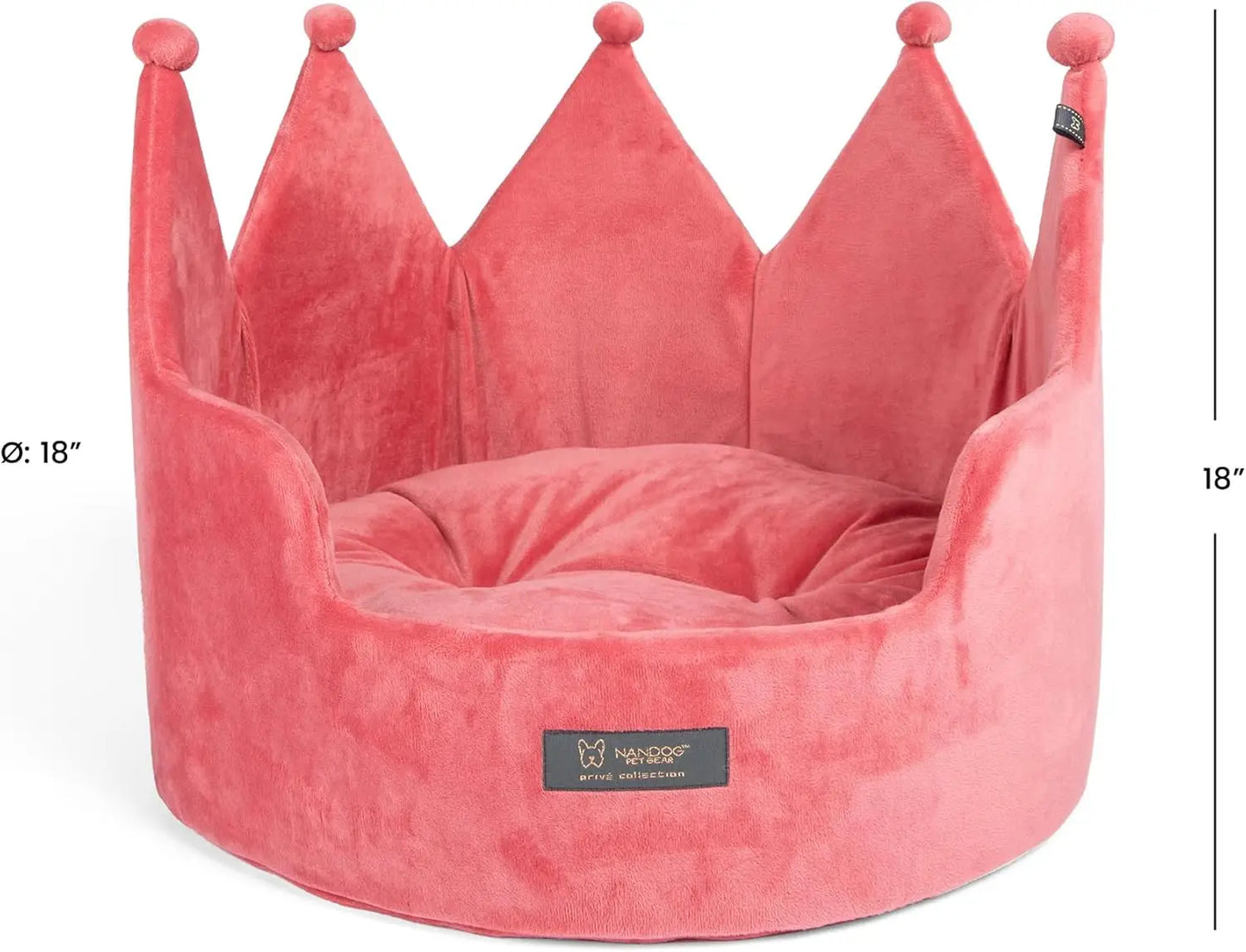 Crown Shaped Plush Pet Bed for Dogs and Cats Washable