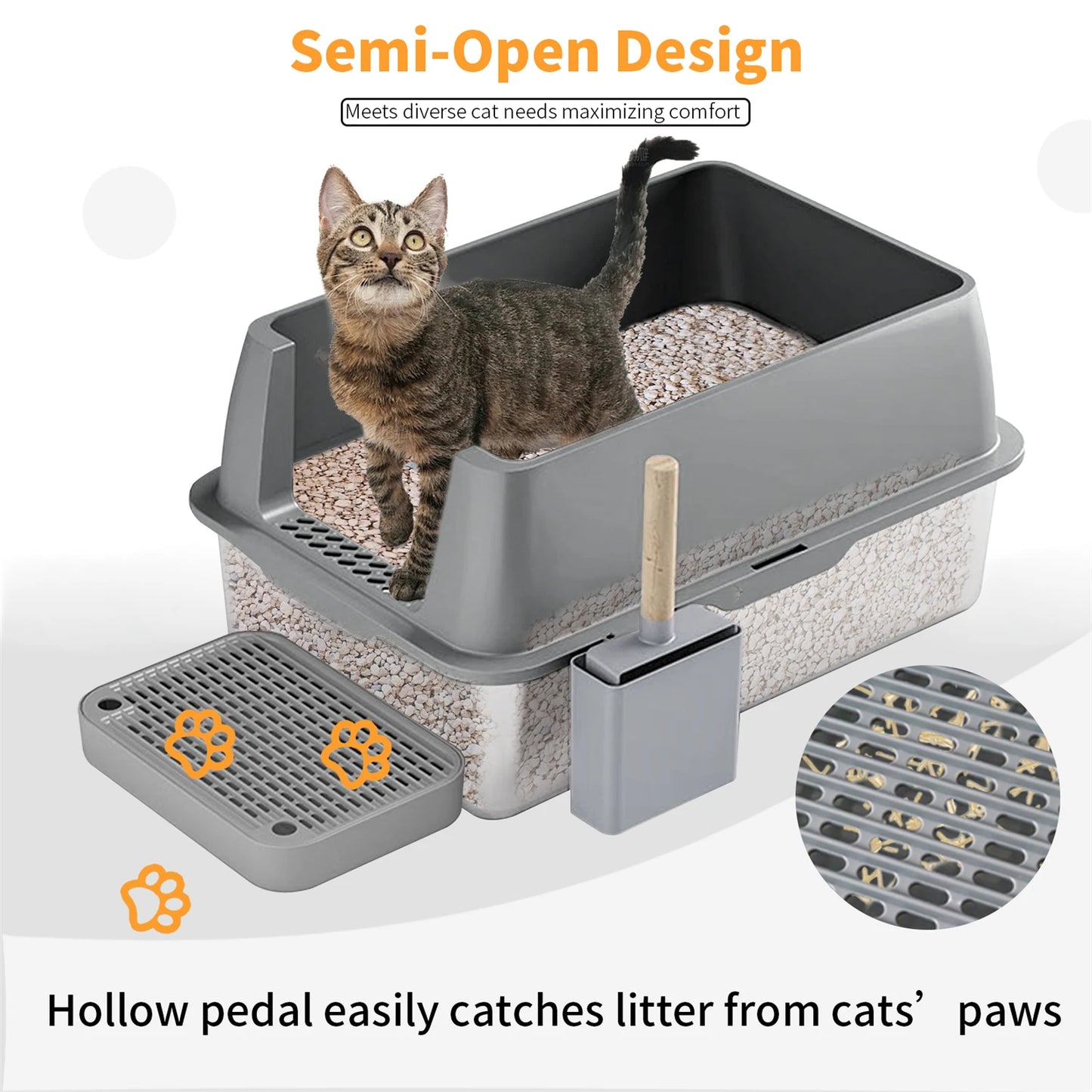 Enclosed Stainless Steel Cat Litter Box With Lid High Wall
