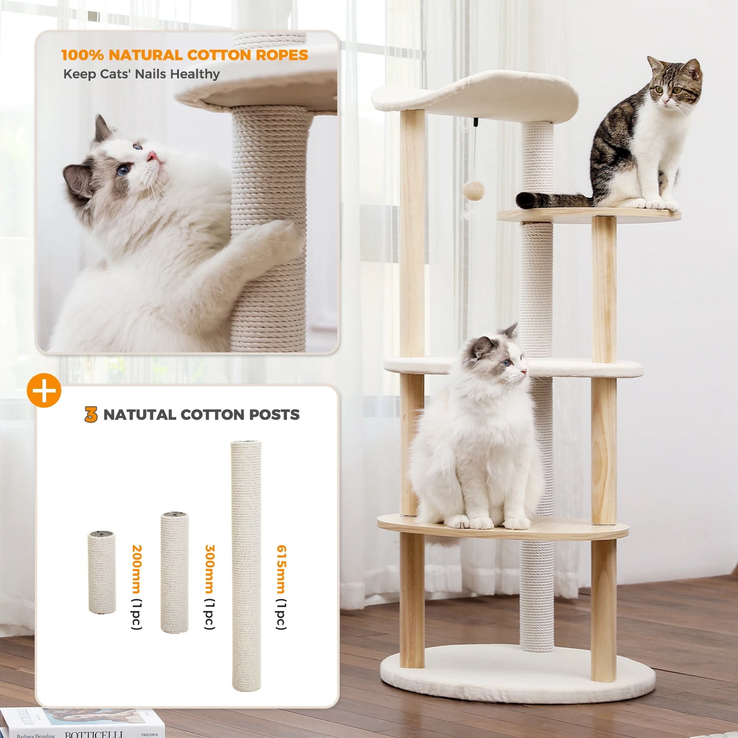 PAWZ Road Five Level Cat Tree Tower With Scratching Post