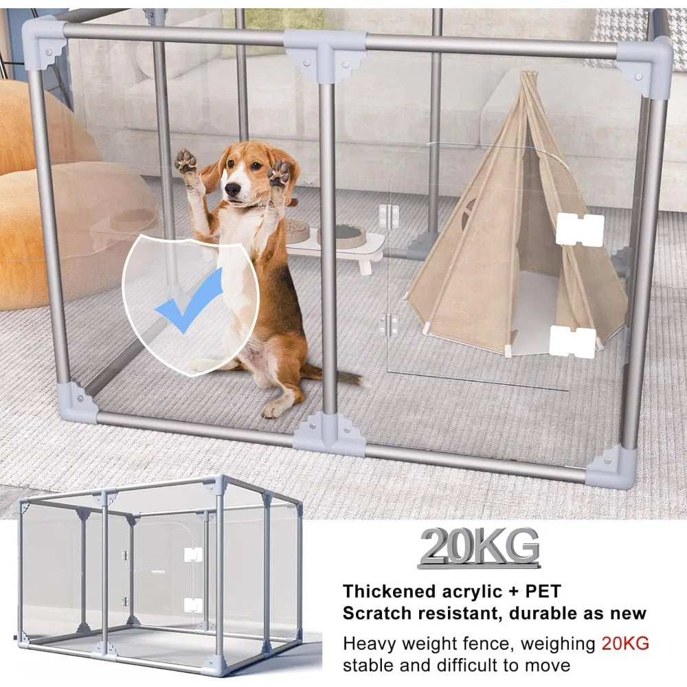 Acrylic Dog Pen Indoor Playpen For Puppies And Dogs