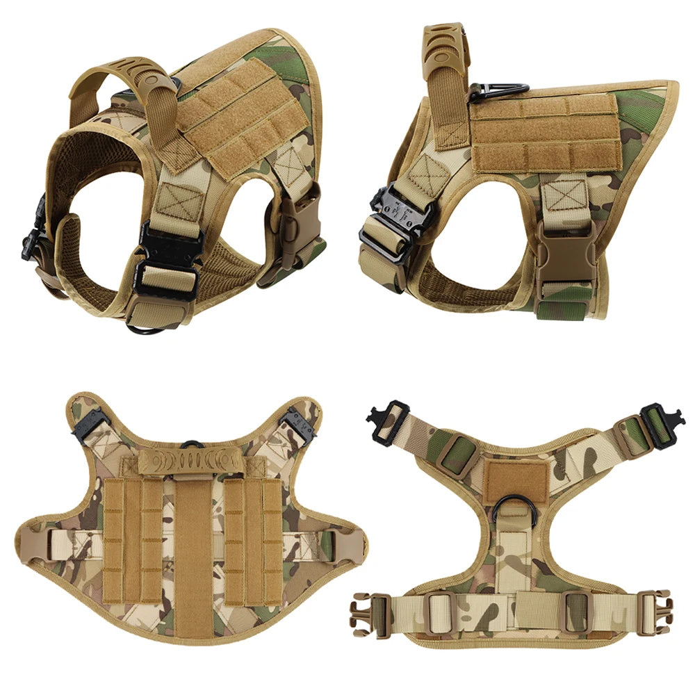 Tactical Dog Harness Leash Set For Large Dogs Vest Handle