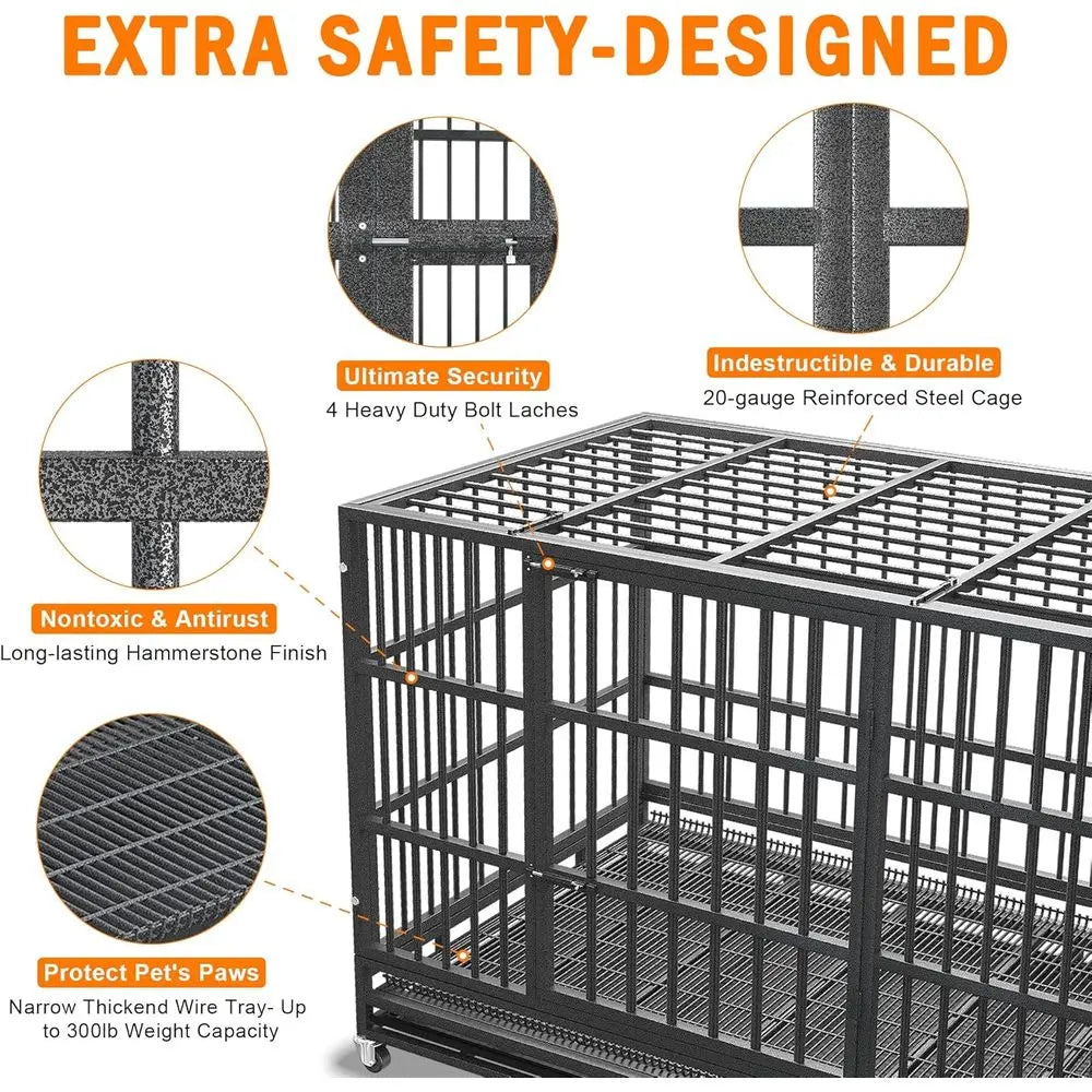 Heavy Duty Indestructible Escape Proof Dog Crate For Large Dogs