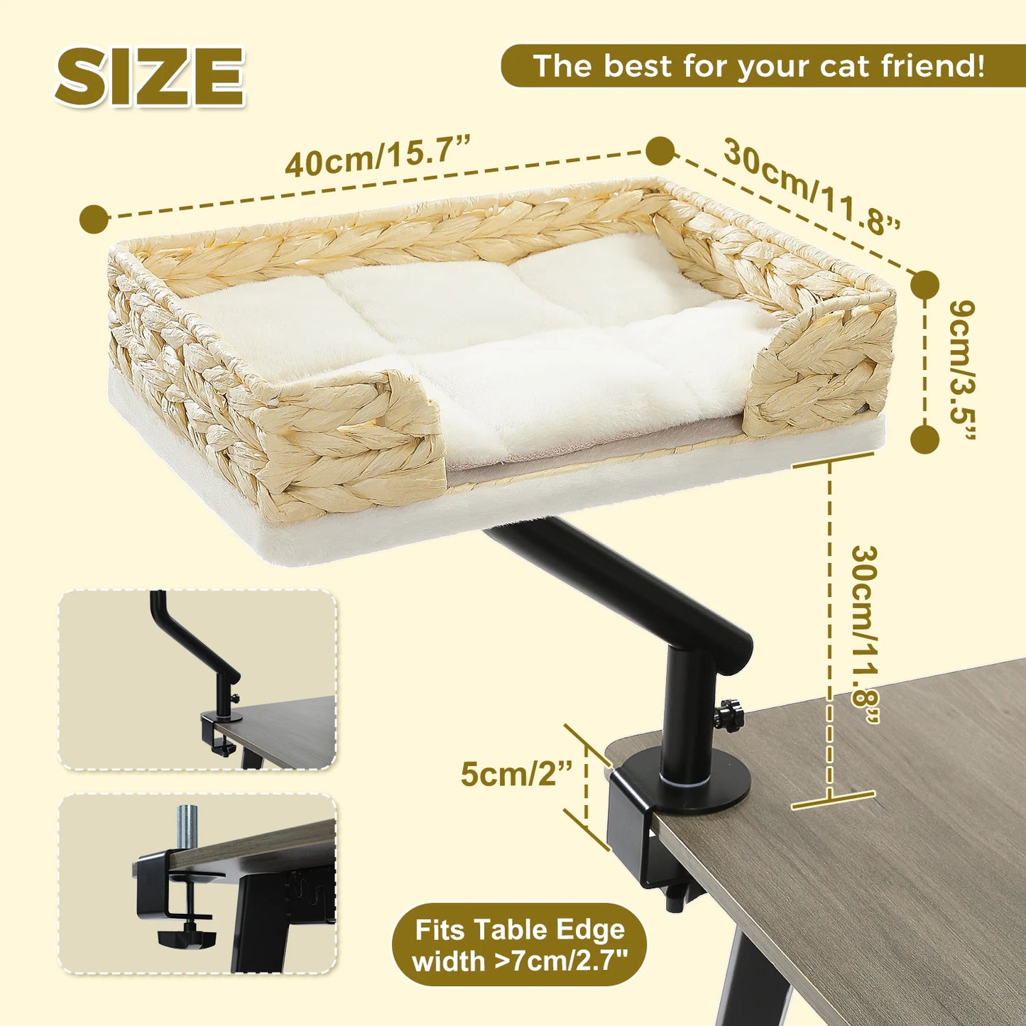 PAWZ Road Cat Desk Bed With Rotating Adjustable Stand