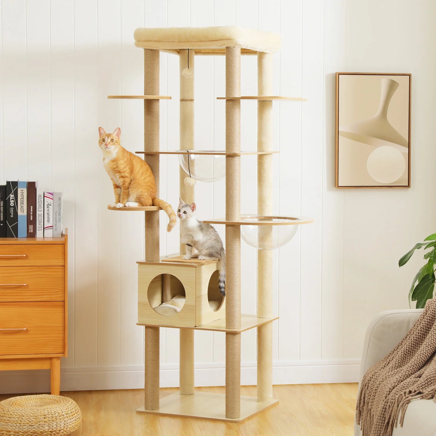 Pawz Multi Level Cat Tree With Scratching Posts And Hammock