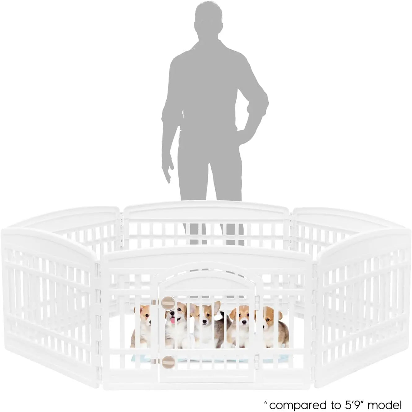 Dog Playpen 6-Panel With Door Indoor Pet Fence For Puppies