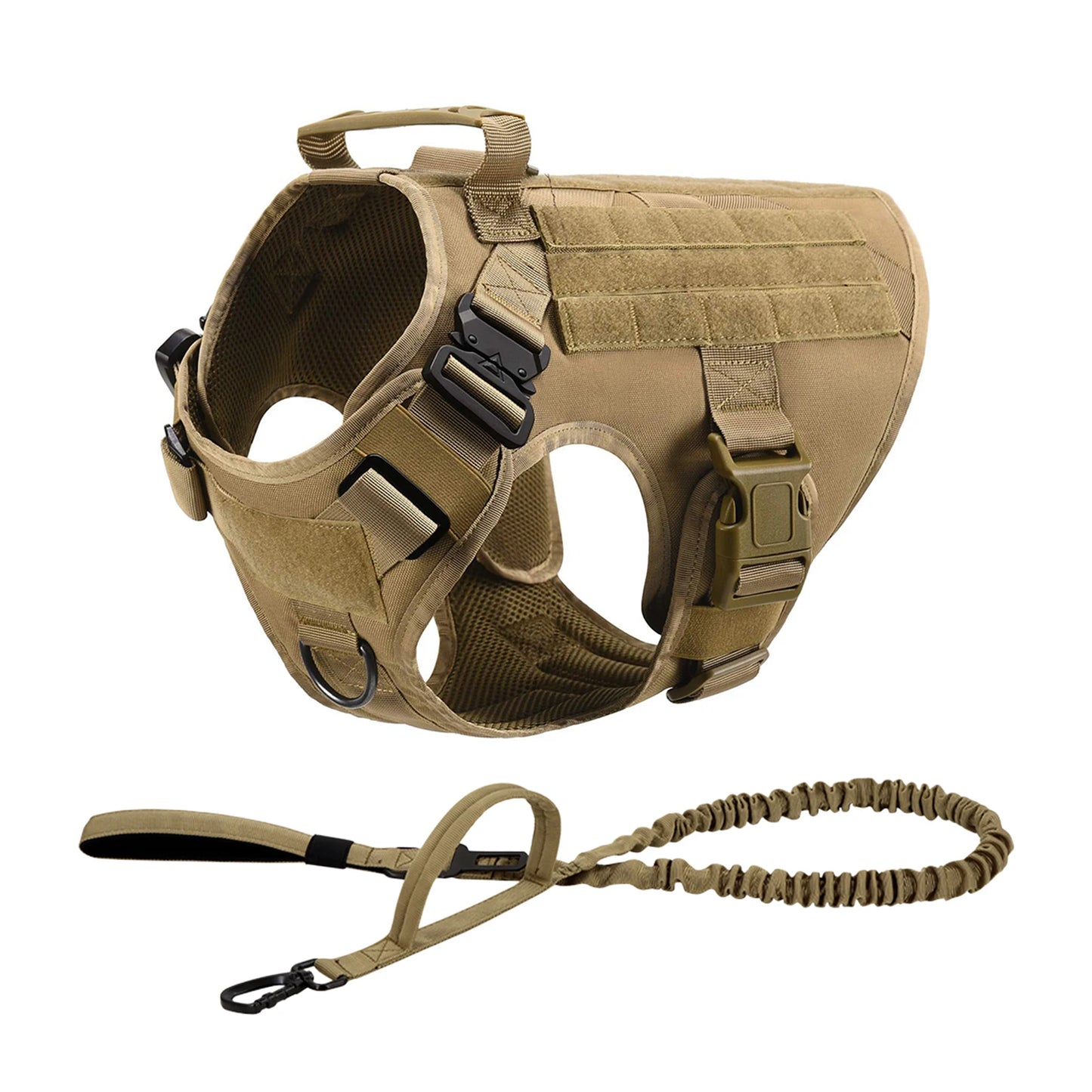 Rugged Tactical Dog Harness Vest With Molle Pouches For Dogs