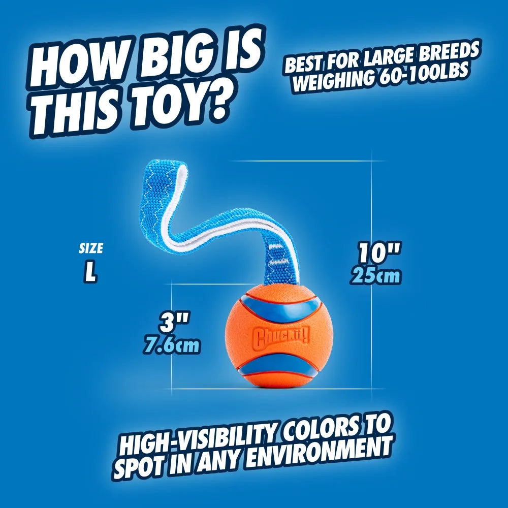 Chuckit Ultra Tug Dog Ball with Strap for Large Dogs