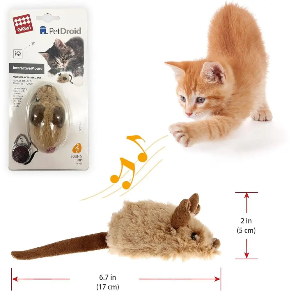 Interactive Cat Toy Mouse Automatic Squeaky For Kitten Indoor Outdoor