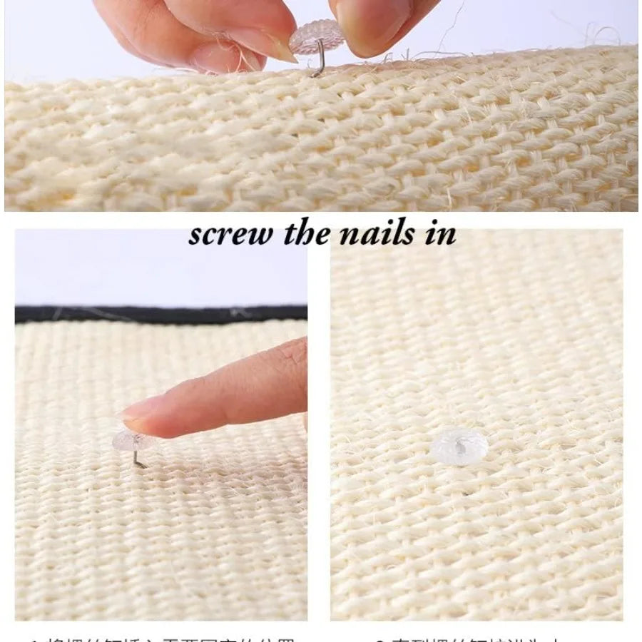 Heavy Duty Cat Scratching Mat Natural Sisal Surface Couch Guard