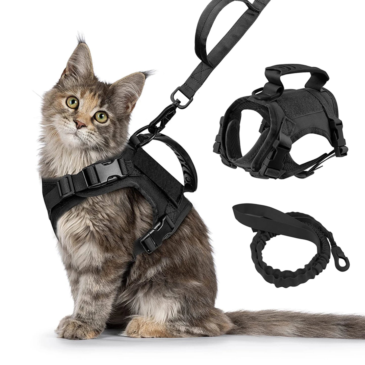 PETRAVEL Tactical Cat Harness With Leash Set Escape Proof