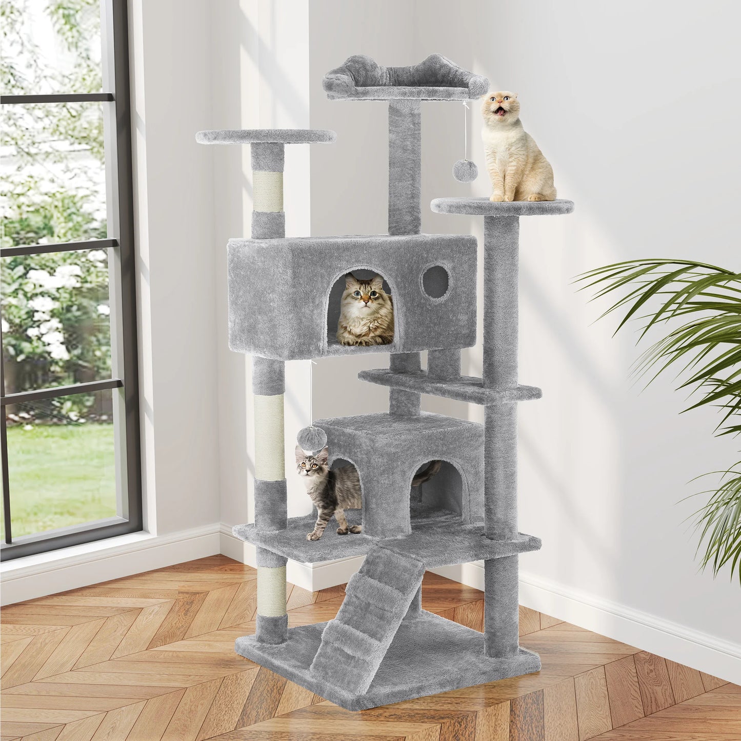 MCQ Indoor Cat Tree Tower Multi-Level With Sisal Scratching Post