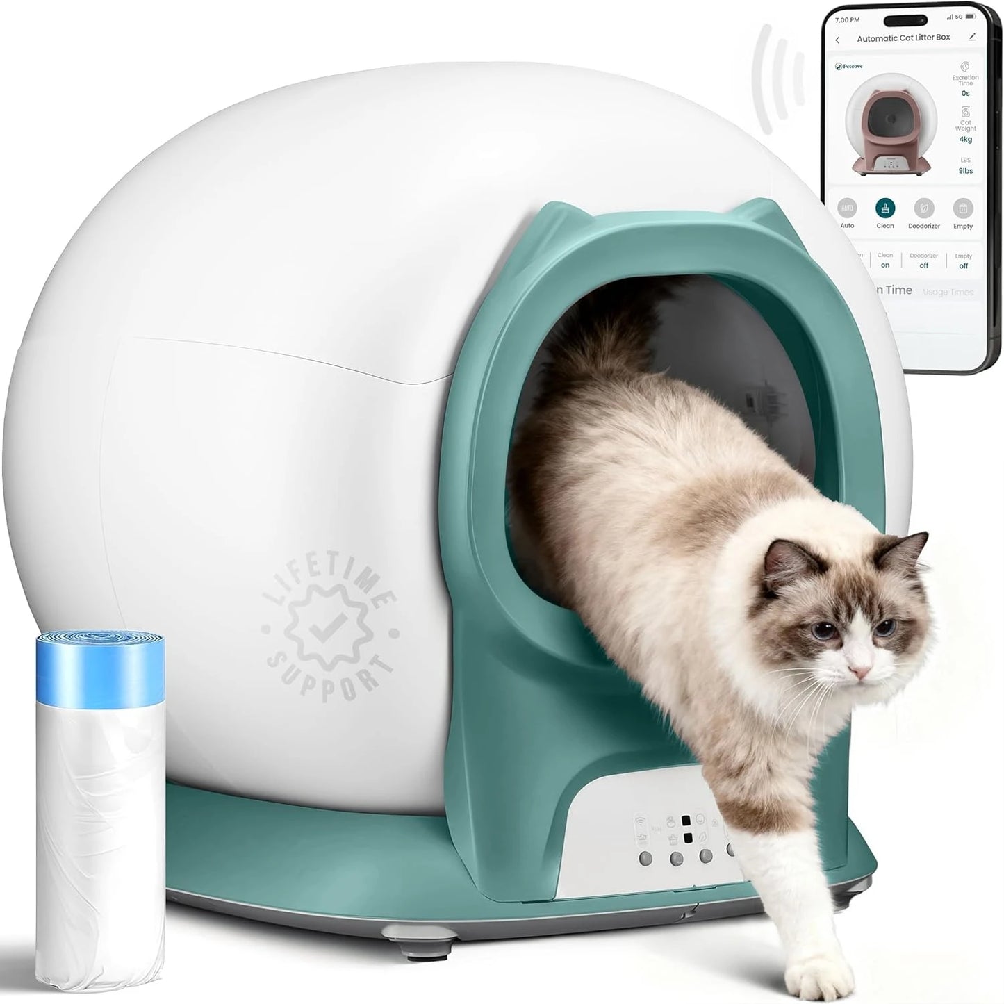 Self Cleaning Litter Box With Auto Safety Sensors For Cats