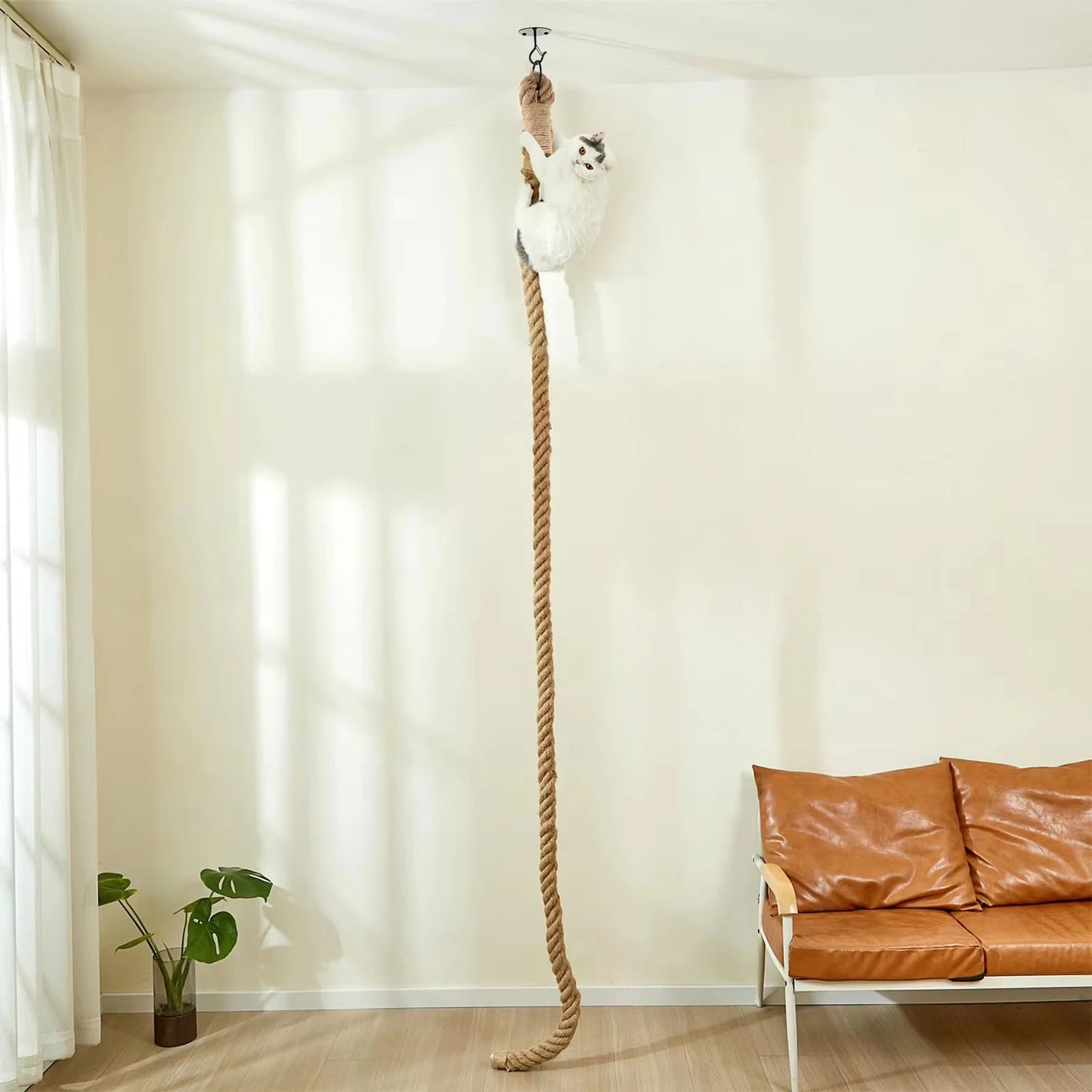 Indoor Cat Sisal Climbing Rope Wall Mounted Scratching Post