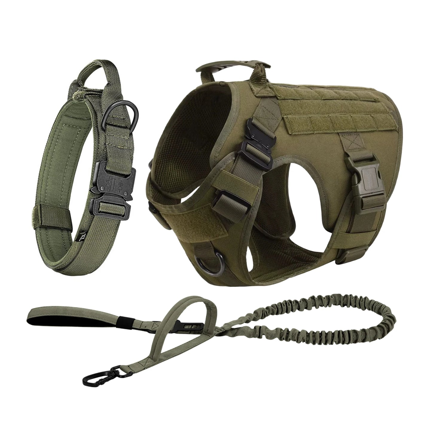 Rugged Tactical Dog Harness Vest With Molle Pouches For Dogs