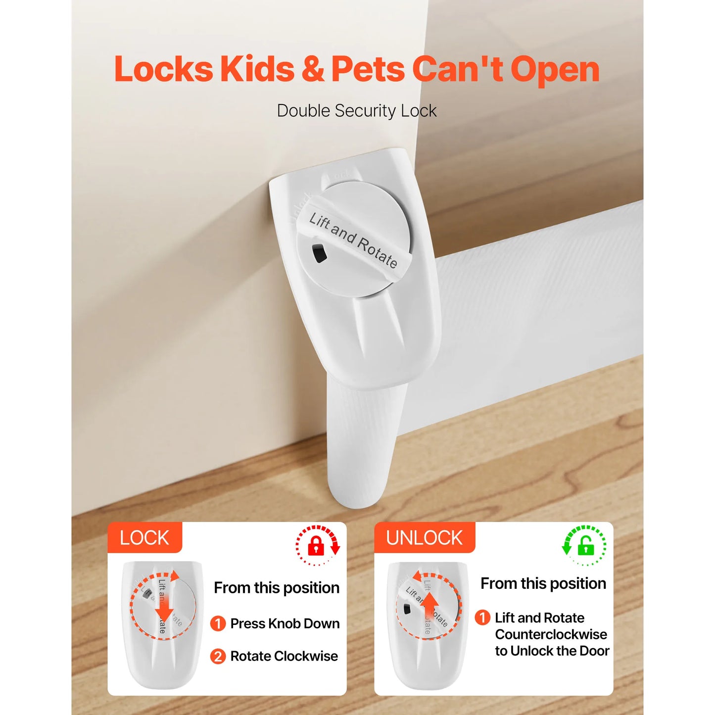 SucceBuy Retractable Baby Gate With Walk Through Safety Lock