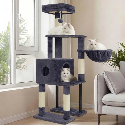 NBVCX Multi Level Cat Tower With Hidden Condo Sisal Posts