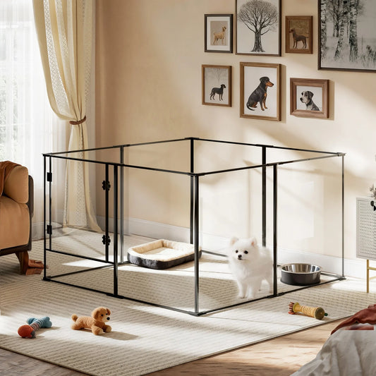 BINGOPAW Acrylic Dog Playpen And Pet Exercise Pen For Puppies