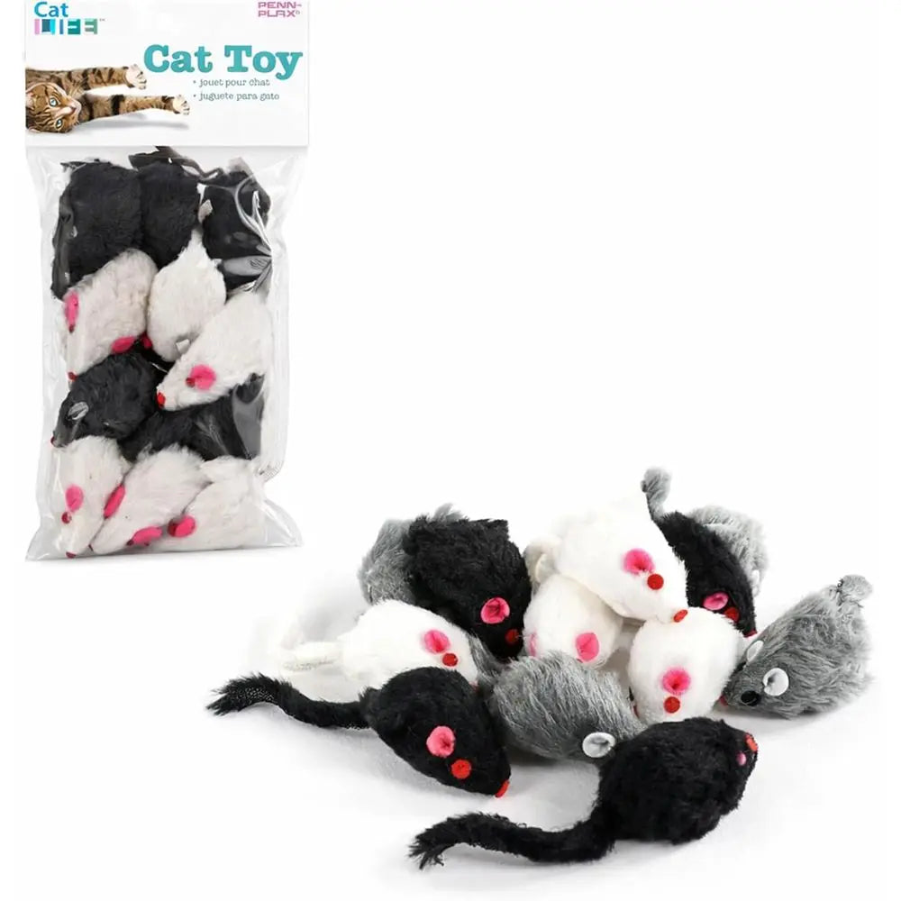12 Pack Polyester Mice Cat Toys With Rattling Sound