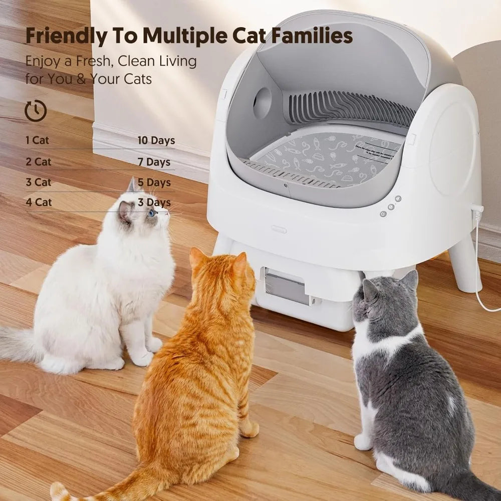 Self Cleaning Cat Litter Box Automatic For Multiple Cats Sensors