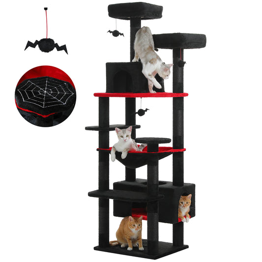 PEQULTI Cat Tree Tower With Scratching Posts Board Hammock Condo