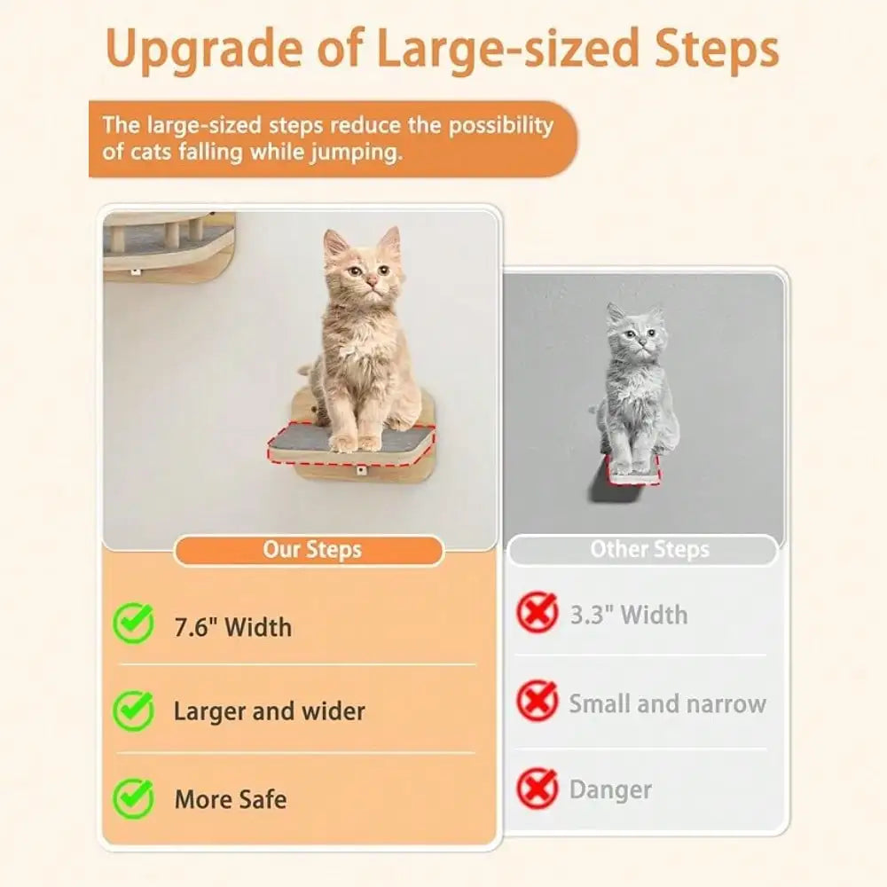 Cat Wall Mounted Corner Climbing Shelf Perches Modern Floating Stairs