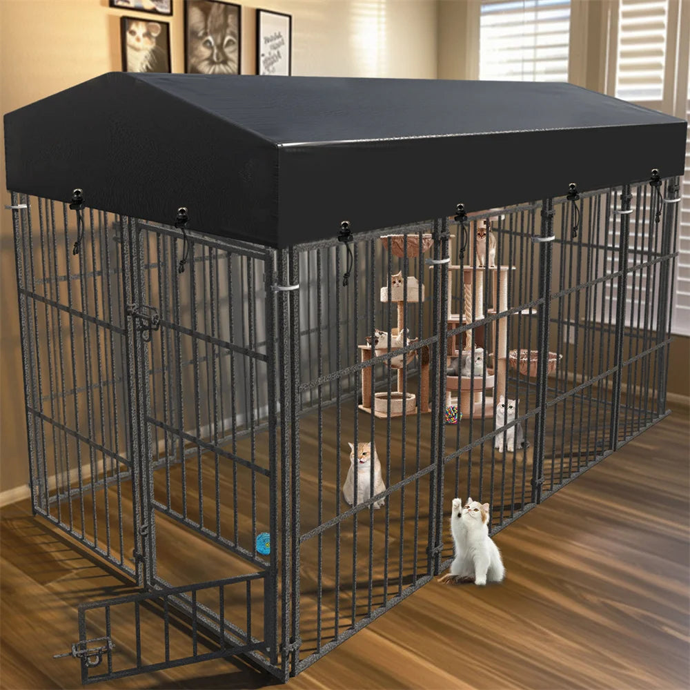 BORWART Heavy Duty Dog Kennel Welded Metal Playpen with Roof