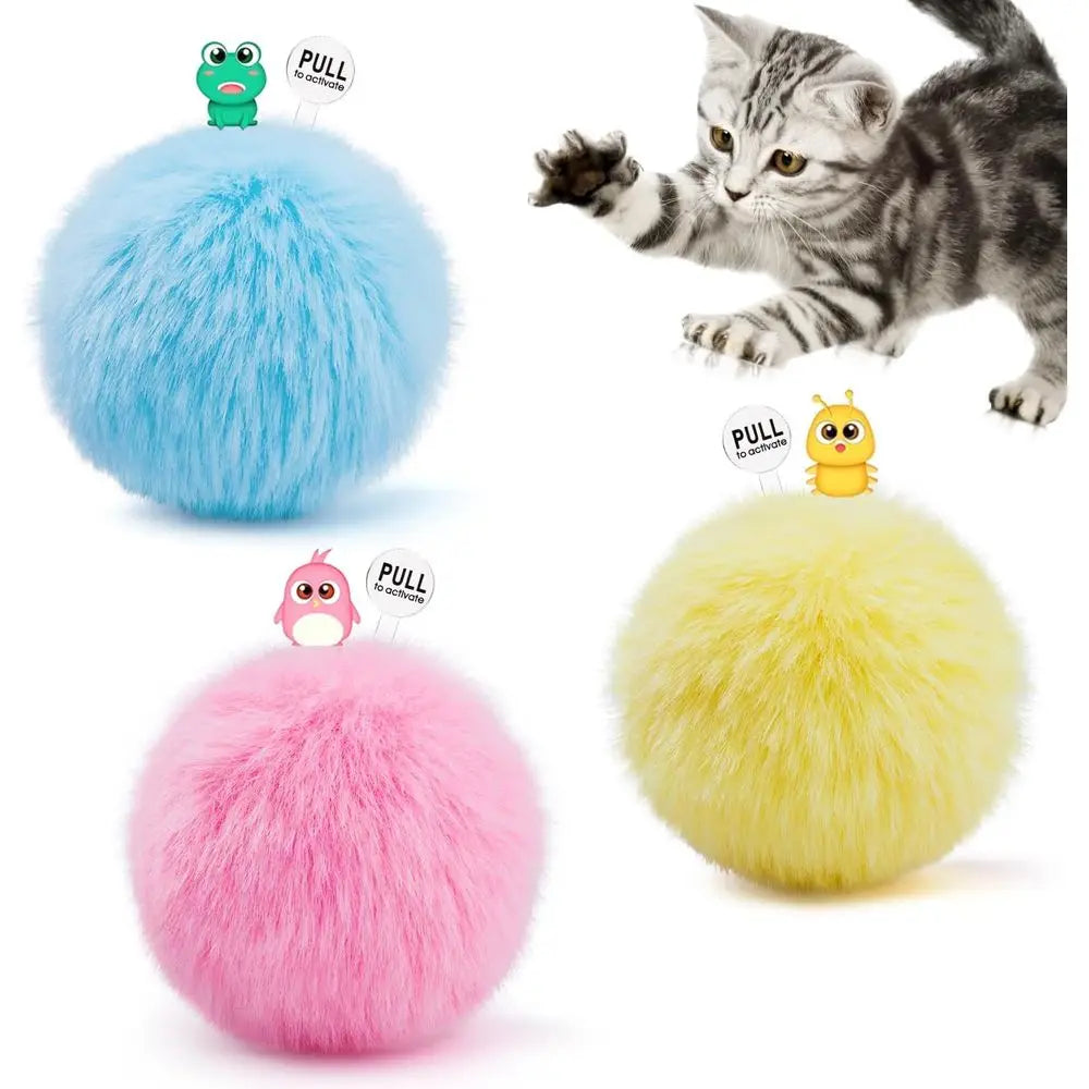 Chirping Cat Toys Balls With Catnip 3 Pack Interactive